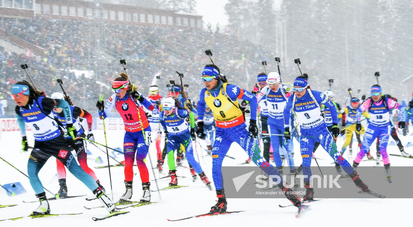 Sweden Biathlon Worlds Women Mass Start