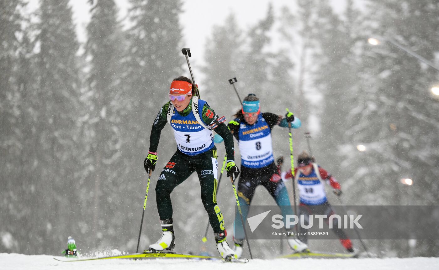 Sweden Biathlon Worlds Women Mass Start