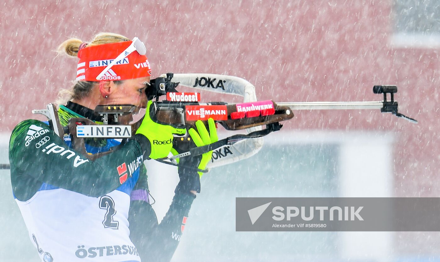 Sweden Biathlon Worlds Women Mass Start