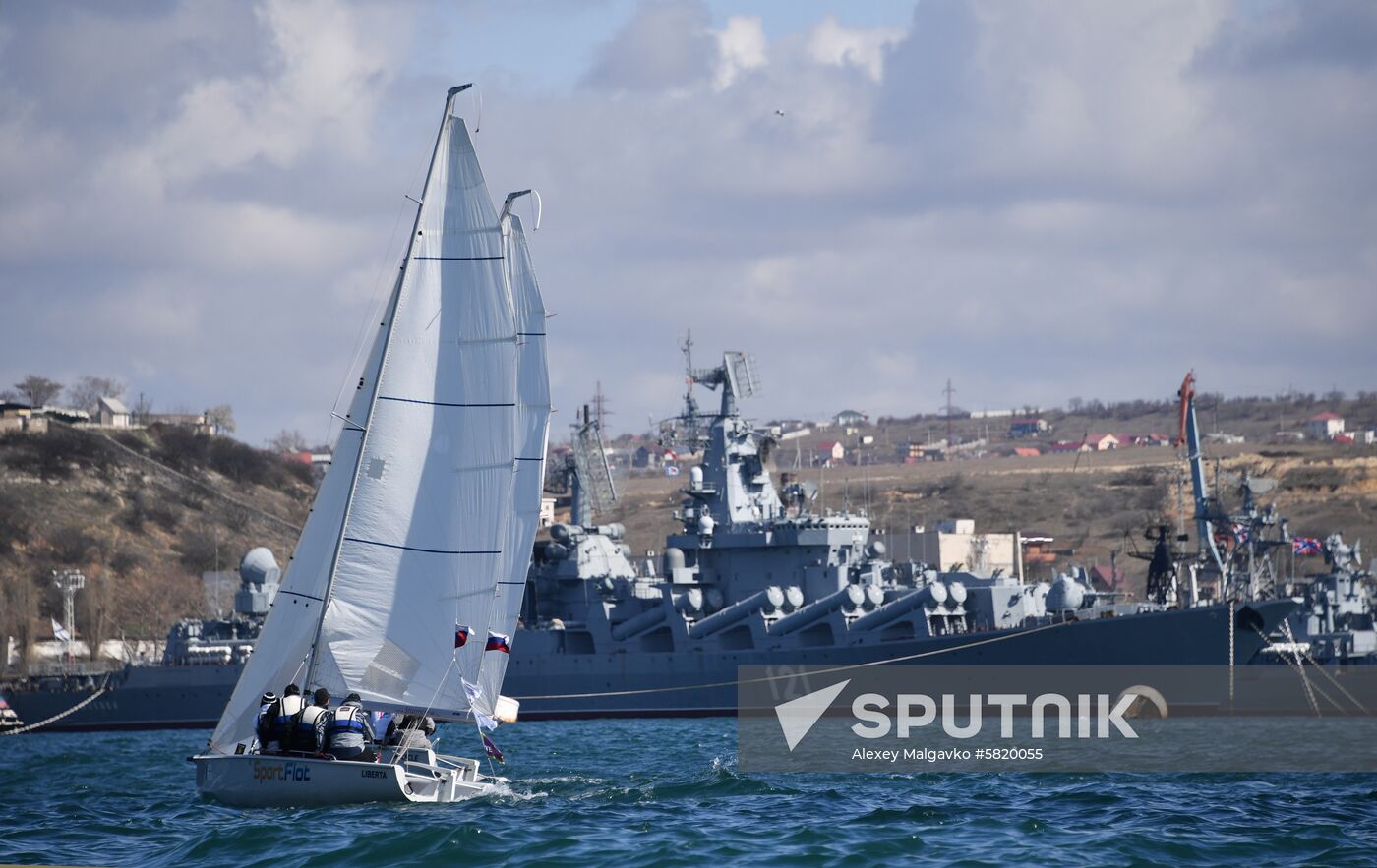 Russia Crimea Anniversary Sailing
