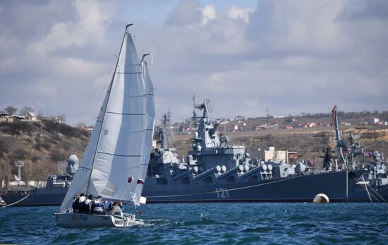 Russia Crimea Anniversary Sailing
