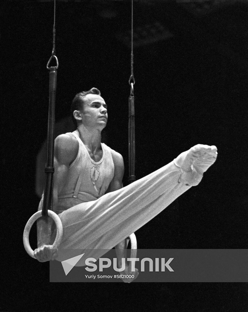 Soviet gymnast Pavel Stolbov