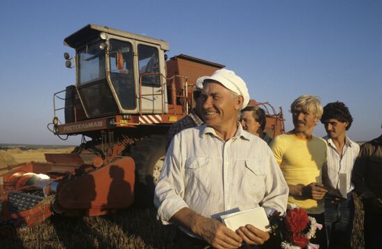 Combine operator Vasily Cherdyntsev