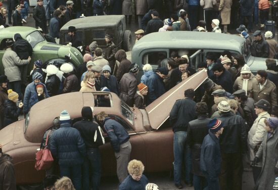 Exhibition and parade of retro cars