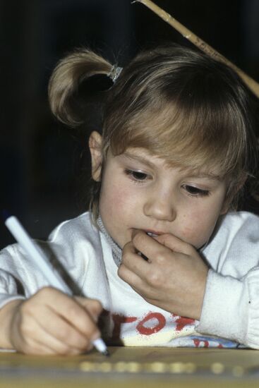 Six-year-olds prepare for school