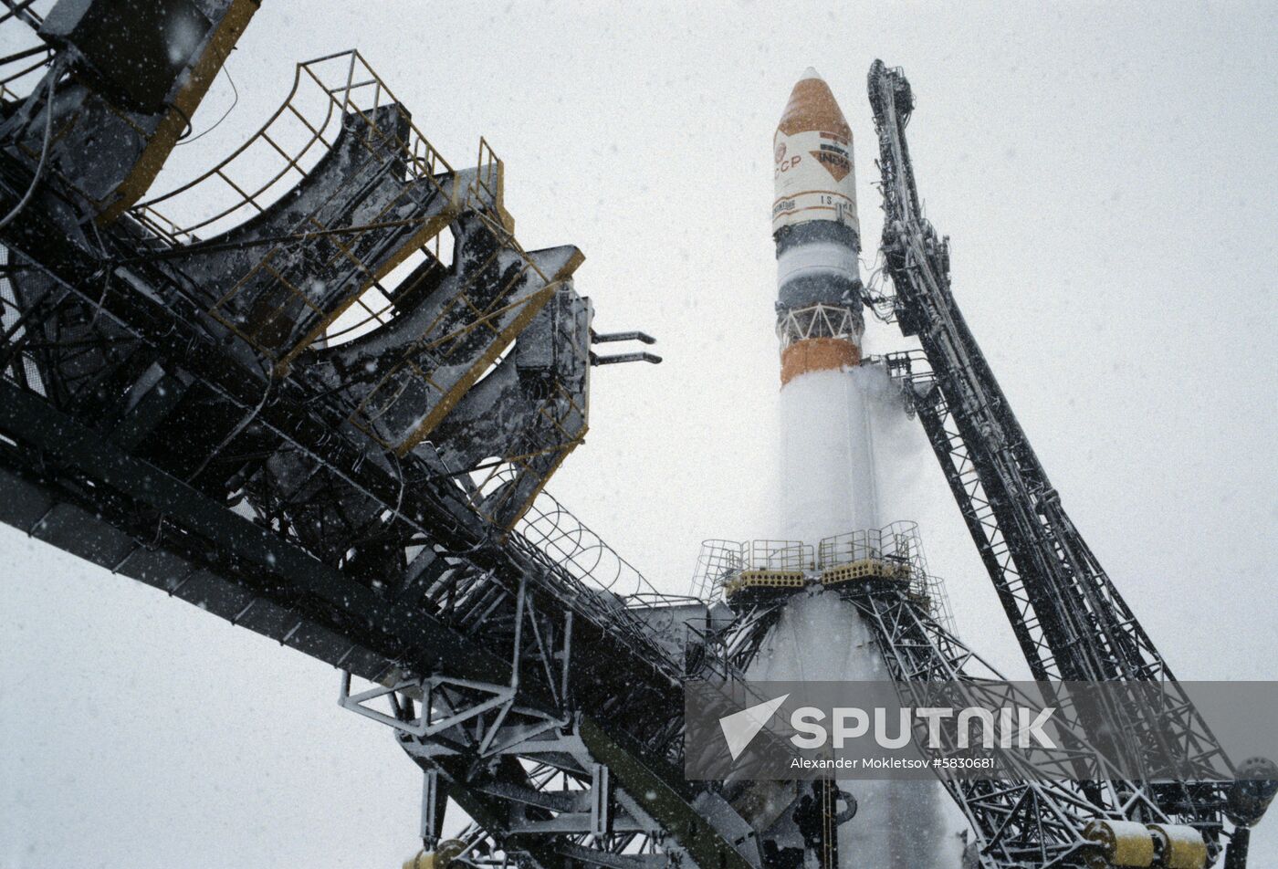 Indian satellite IRS-1A launched from Baikonur Cosmodrome