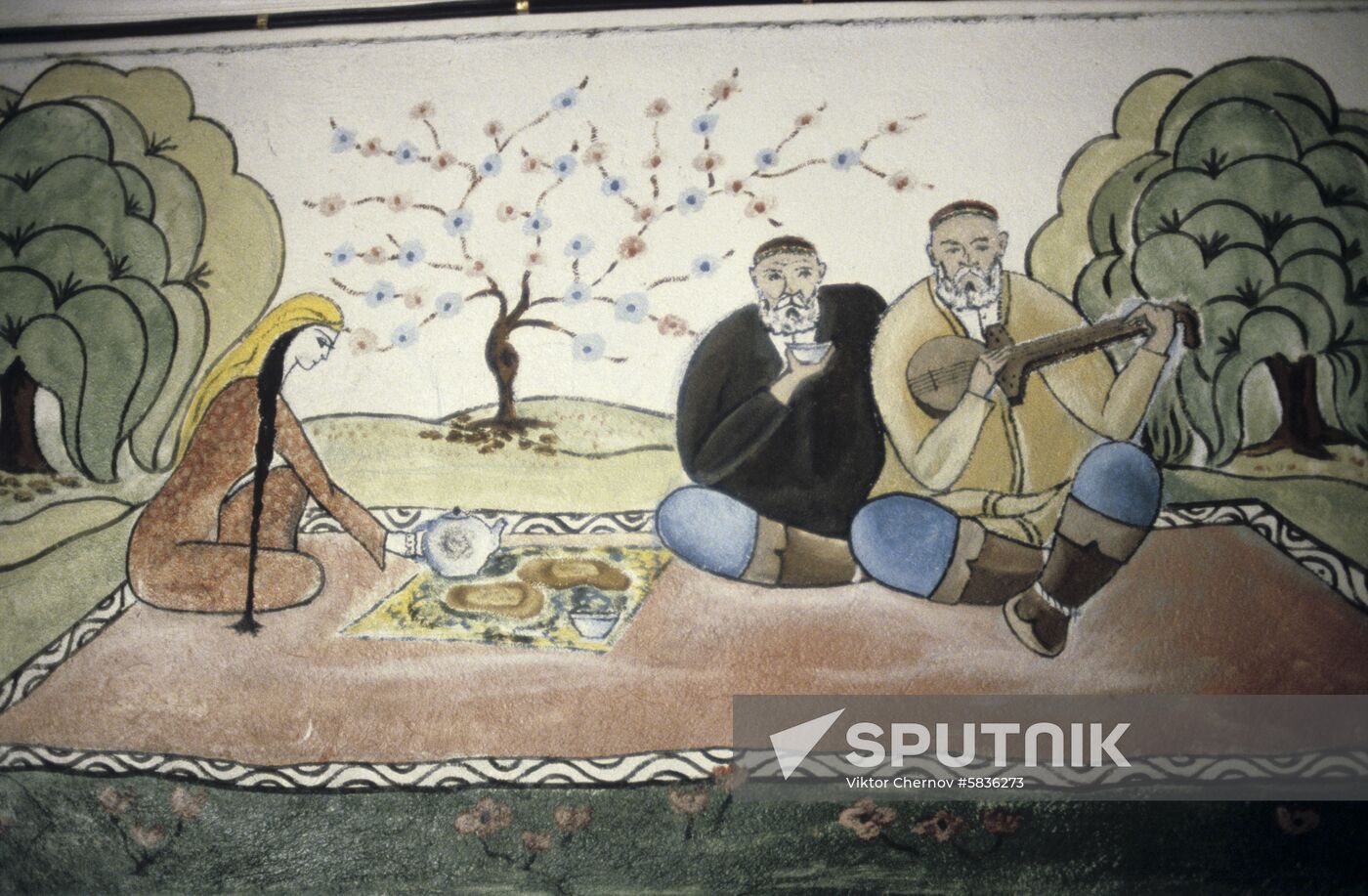 Painting on fabric Present-day Collective Farm
