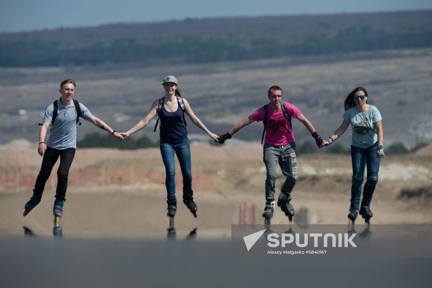 Russia Crimea Roller Skating Race