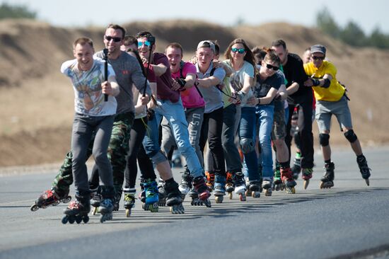 Russia Crimea Roller Skating Race