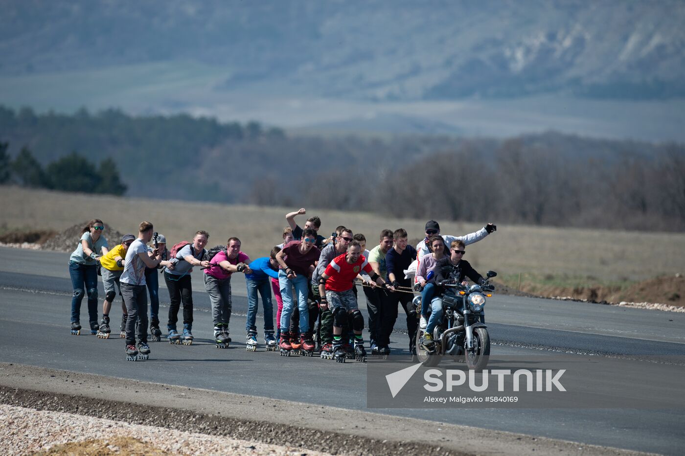 Russia Crimea Roller Skating Race