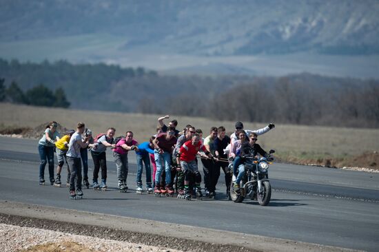 Russia Crimea Roller Skating Race