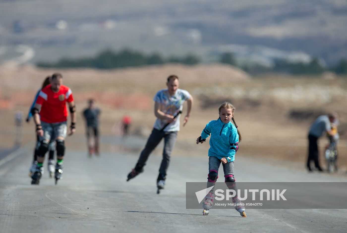Russia Crimea Roller Skating Race