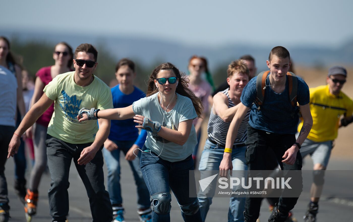 Russia Crimea Roller Skating Race