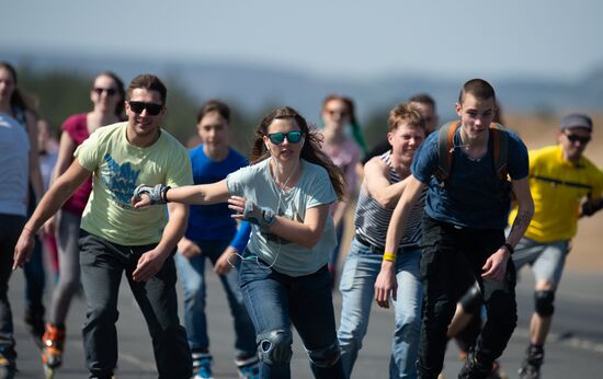 Russia Crimea Roller Skating Race