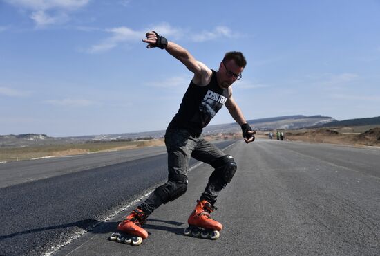 Russia Crimea Roller Skating Race