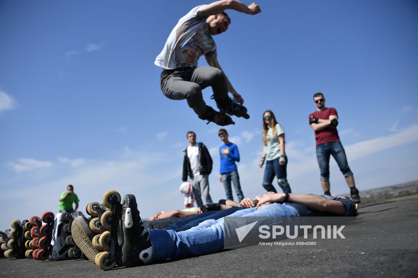 Russia Crimea Roller Skating Race