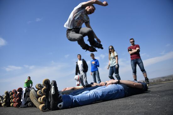 Russia Crimea Roller Skating Race