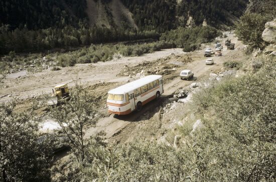 Clean-up operations after landslide in Kabardino-Balkaria