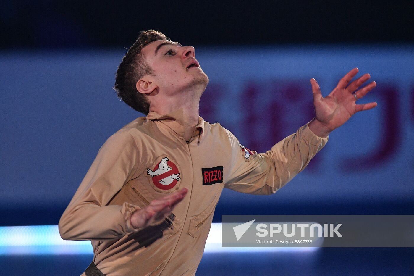 Italy's Matteo Rizzo performs during the gala exhibition at the World Team Trophy figure skating competition in Fukuoka, Japan. Location: Japan, Fukuoka. Author: Vladimir Pesnya/Sputnik. Japan Figure Skating Team Worlds Gala Exhibition