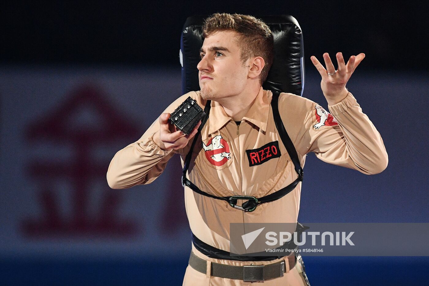 Italy's Matteo Rizzo performs during the gala exhibition at the World Team Trophy figure skating competition in Fukuoka, Japan. Location: Japan, Fukuoka. Author: Vladimir Pesnya/Sputnik. Japan Figure Skating Team Worlds Gala Exhibition