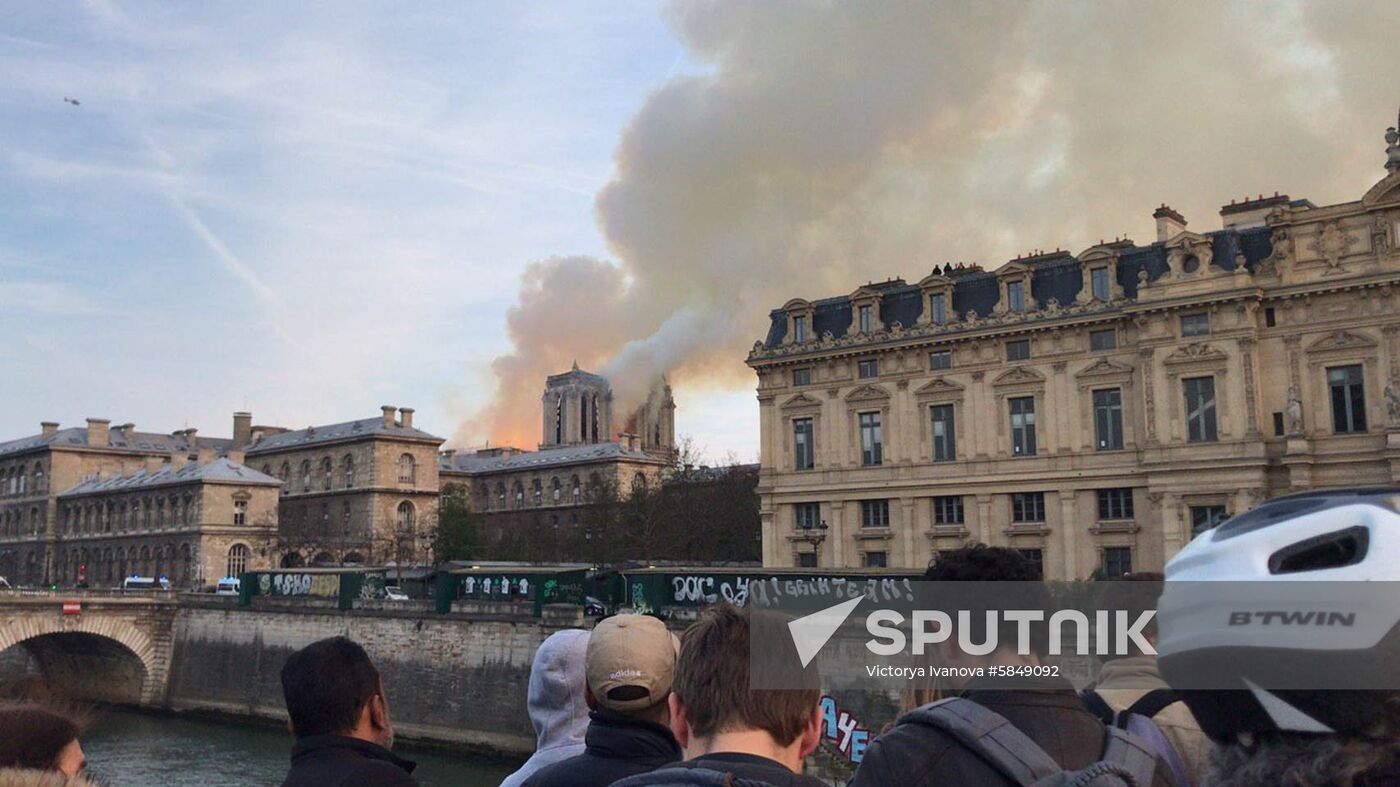 France Notre Dame Cathedral Fire
