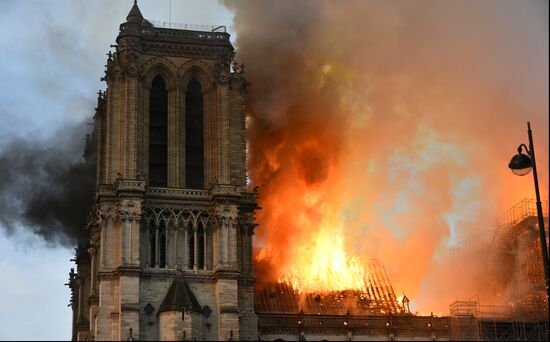 France Notre Dame Cathedral Fire
