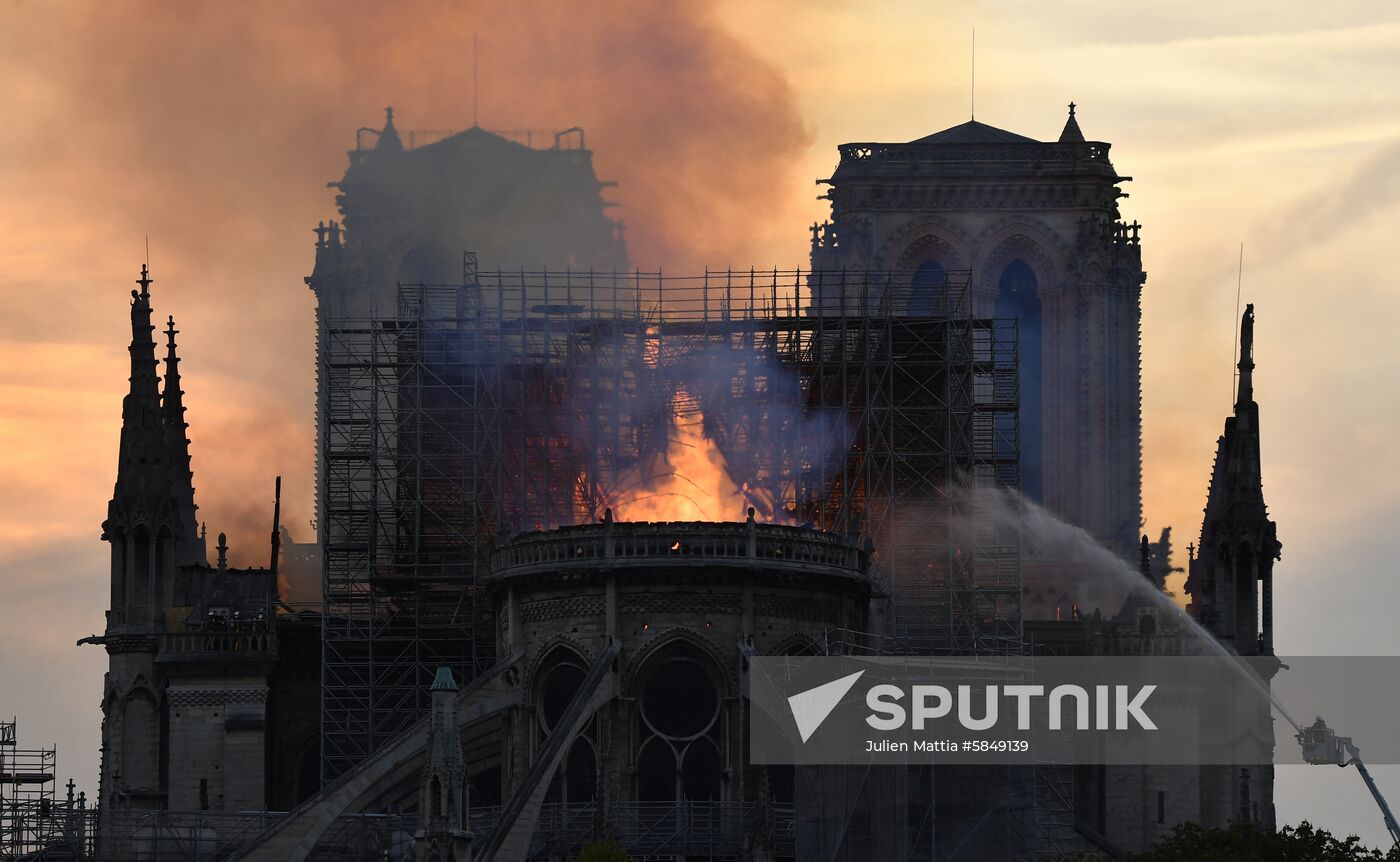 France Notre Dame Cathedral Fire