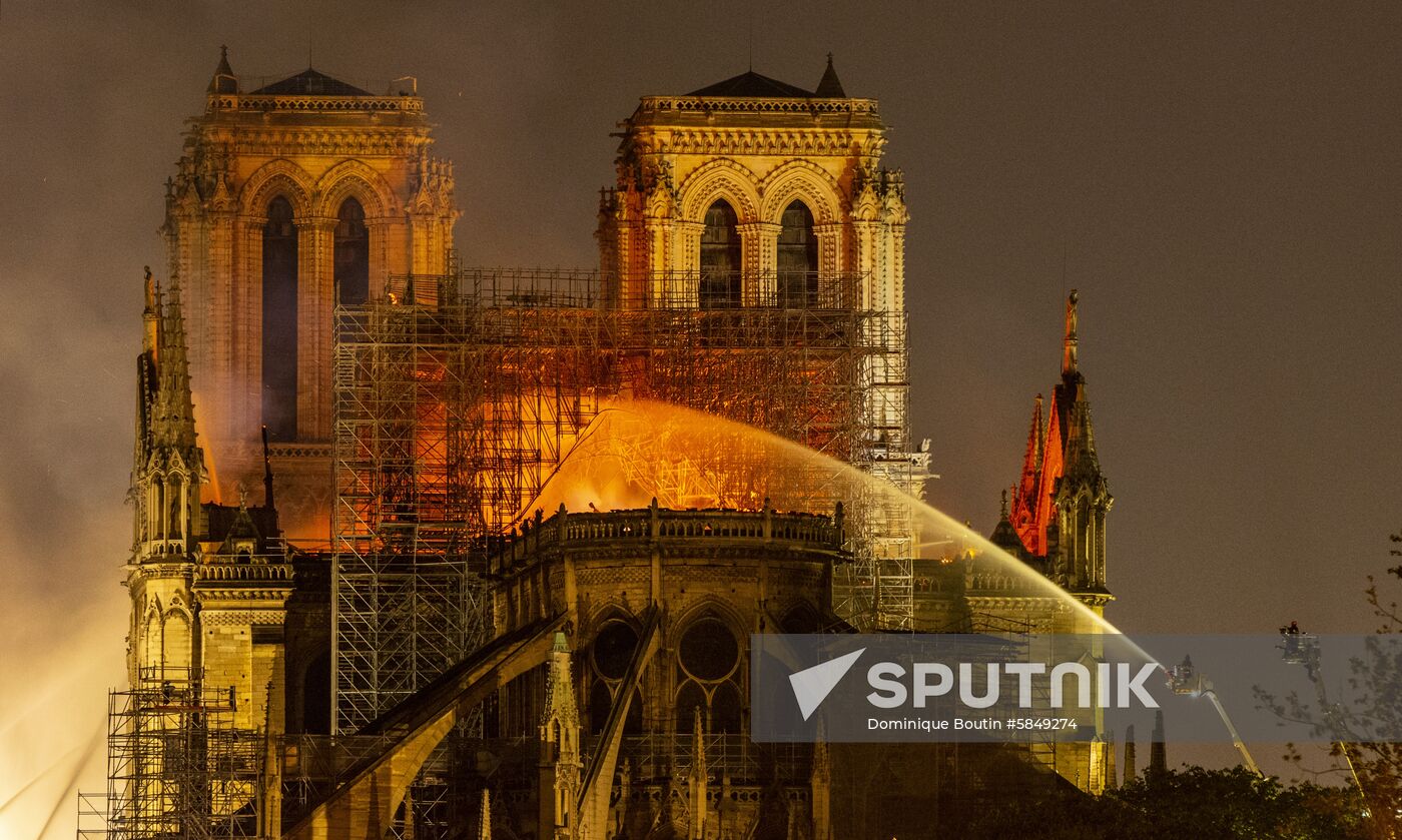 France Notre Dame Cathedral Fire