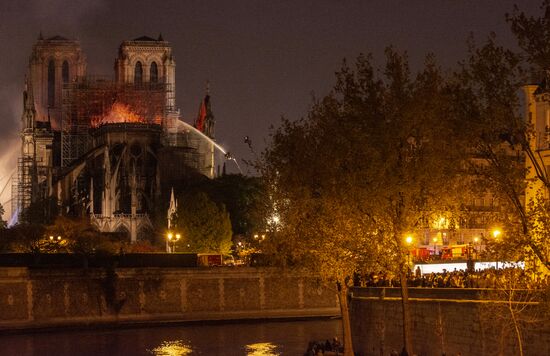 France Notre Dame Cathedral Fire