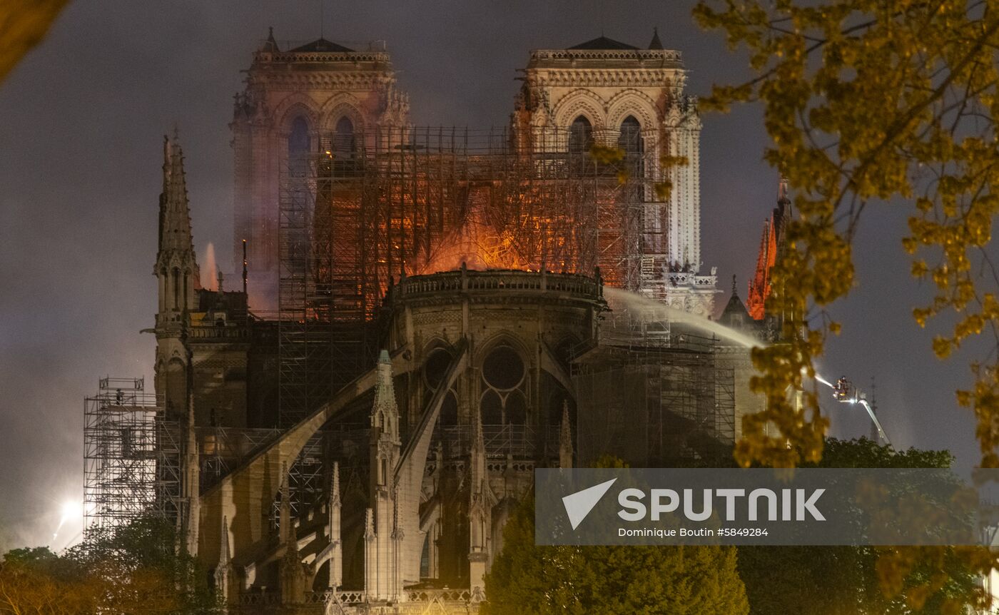 France Notre Dame Cathedral Fire