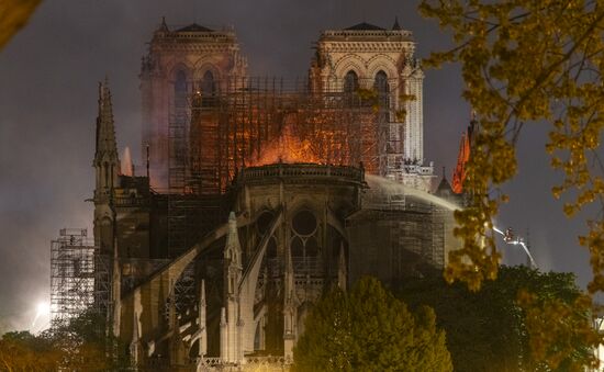France Notre Dame Cathedral Fire