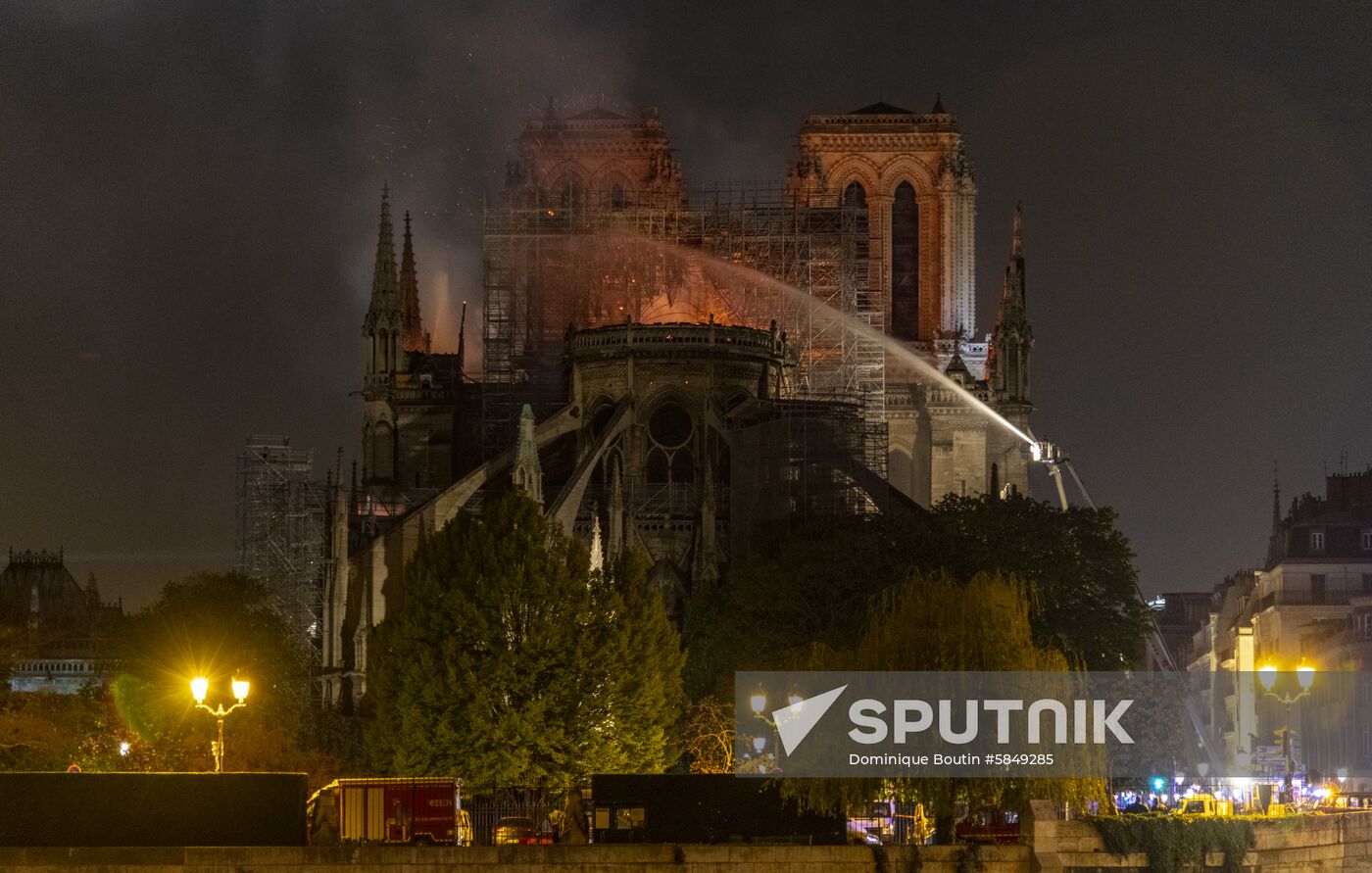 France Notre Dame Cathedral Fire