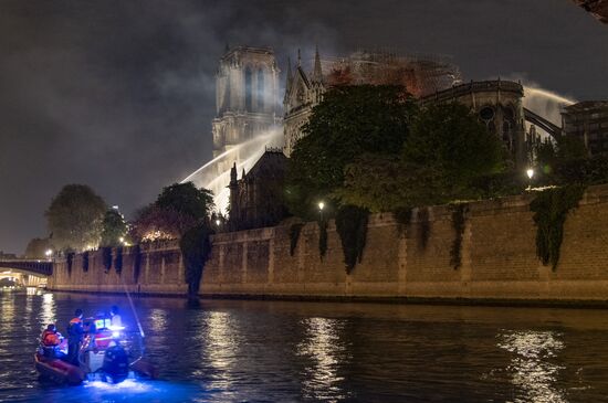 France Notre Dame Cathedral Fire