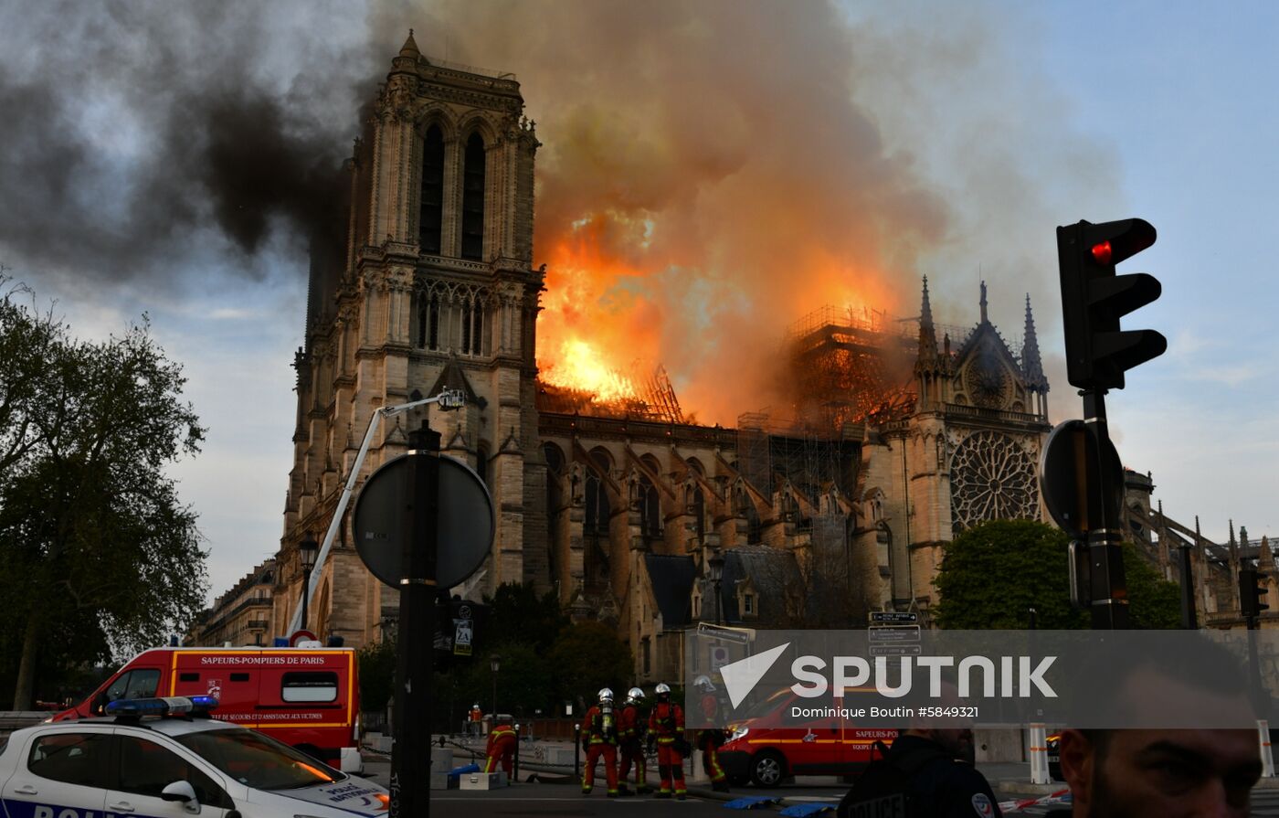 France Notre Dame Cathedral Fire