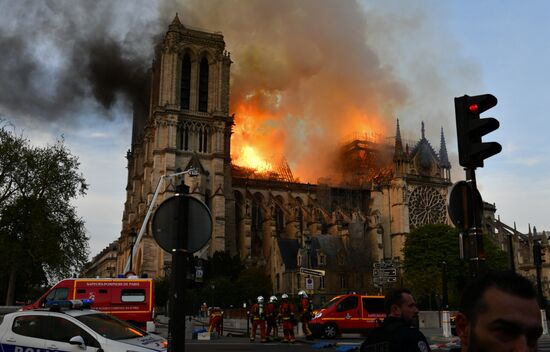 France Notre Dame Cathedral Fire