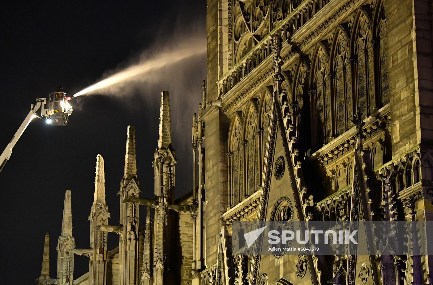 France Notre Dame Cathedral Fire