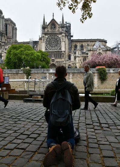 France Notre Dame Cathedral Fire