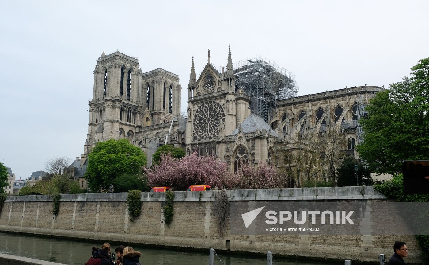 France Notre Dame Cathedral Fire