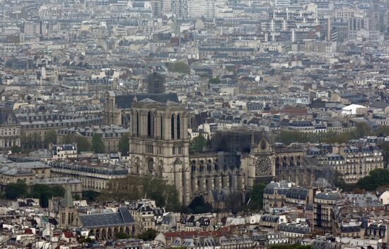 France Notre Dame Cathedral Fire