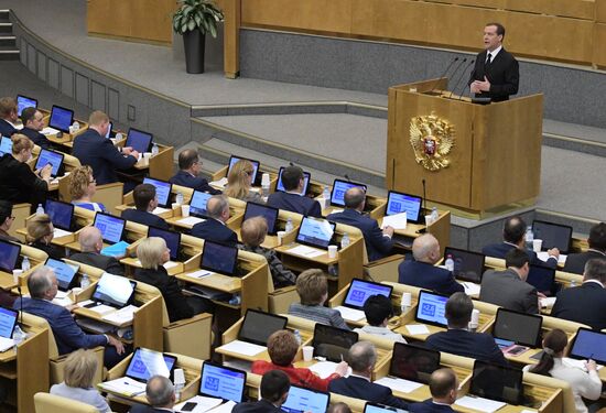Russia Medvedev Parliament