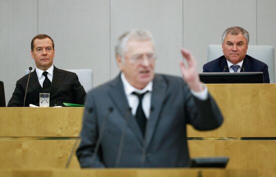 Russia Medvedev Parliament