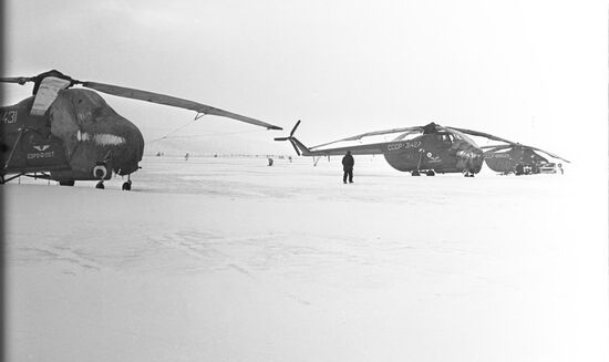 Helicopter pad in Murmansk