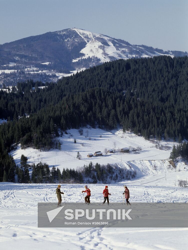Carpathian alpine skiing resort