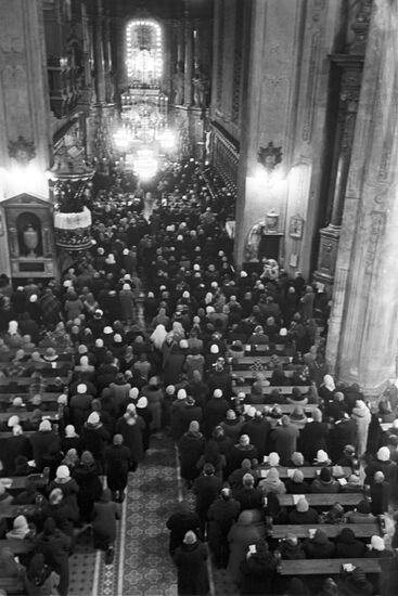 Church service at St. George's Cathedral in Lvov