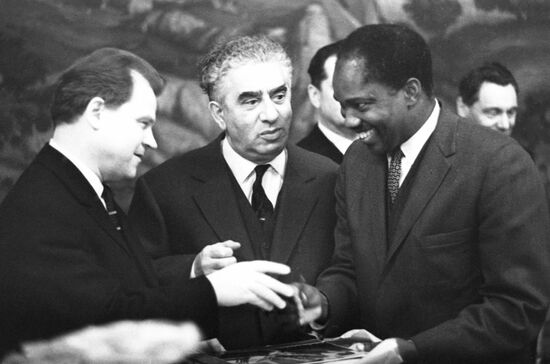 Soviet composers Aram Khachaturyan and Tikhon Khrennikov