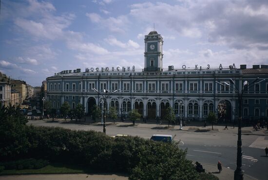 Moscow Railway Station building in Leningrad