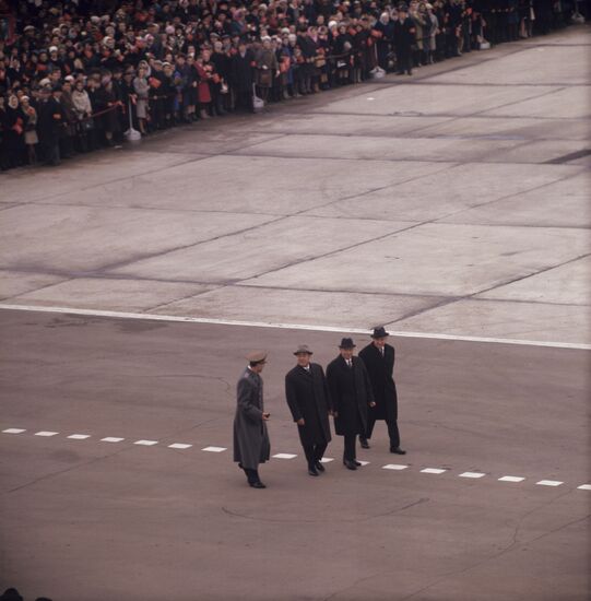 Welcoming Pilot-Cosmonaut Georgy Beregovoi