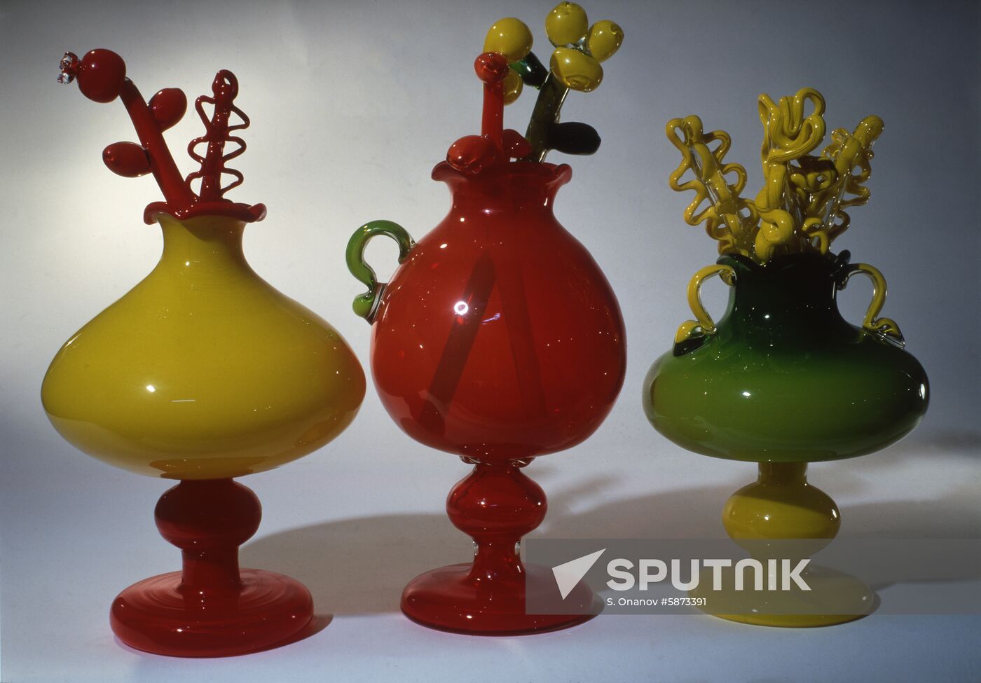 Color-glass vases