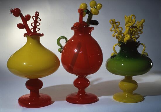Color-glass vases