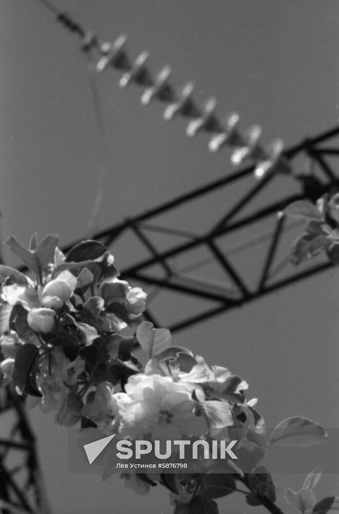 Power lines in Vahsh Valley
